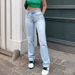 Women's Clothing New Women's Clothing Light Blue Slim High Waist Straight Jeans Women_ecoleips.com