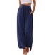 Suitable For All Seasons Plus Size Women's Linen Loose Casual Pocket Drawstring Wide Leg Pants Women_ecoleips.com