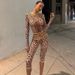 French-style Women's Clothing 2025 Autumn And Winter New Fashion Leopard Print Cropped Long-sleeve Top Slim-fit Shorts_ecoleips.com