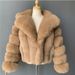 Women's Clothing Elegant Faux Fox Fur Coat – Premium Winter Coat For Women, Suit Collar Design_ecoleips.com