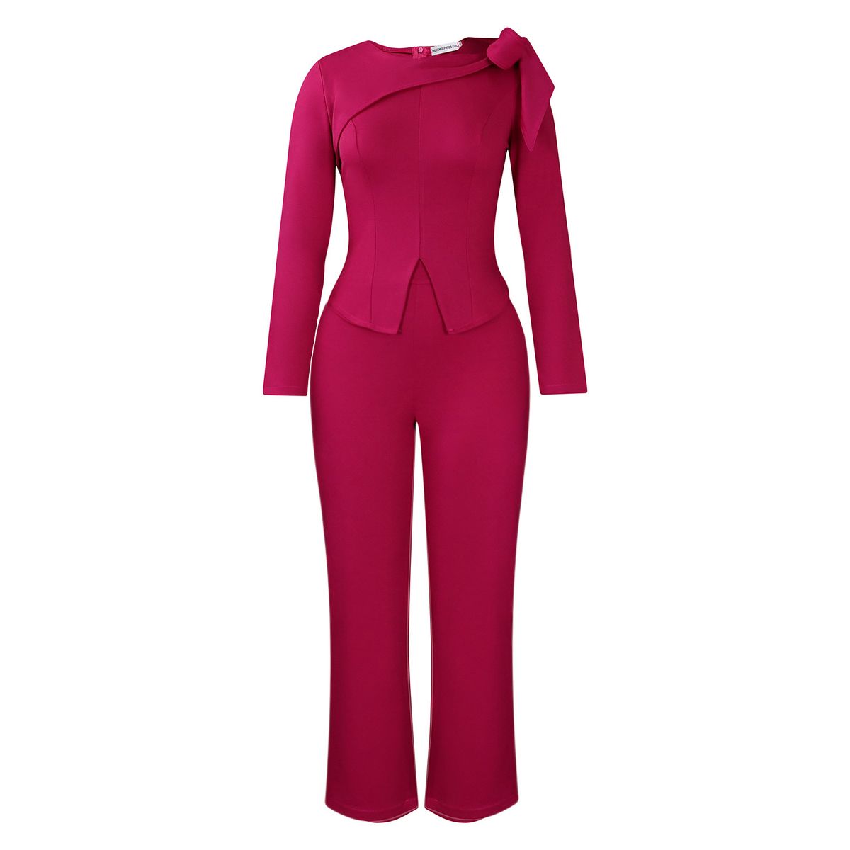 Women's Clothing New Style Fashion Temperament Solid Color Long Sleeved Tops And Pants_ecoleips.com