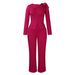 Women's Clothing New Style Fashion Temperament Solid Color Long Sleeved Tops And Pants_ecoleips.com