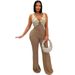 Women's Clothing V Neck Sleeveless Slim Jumpsuit Fashion Women's Casual Sexy Trousers_ecoleips.com