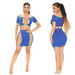 5802 New Solid Color Irregular Drawstring Sexy Women's Two-Piece Set_ecoleips.com