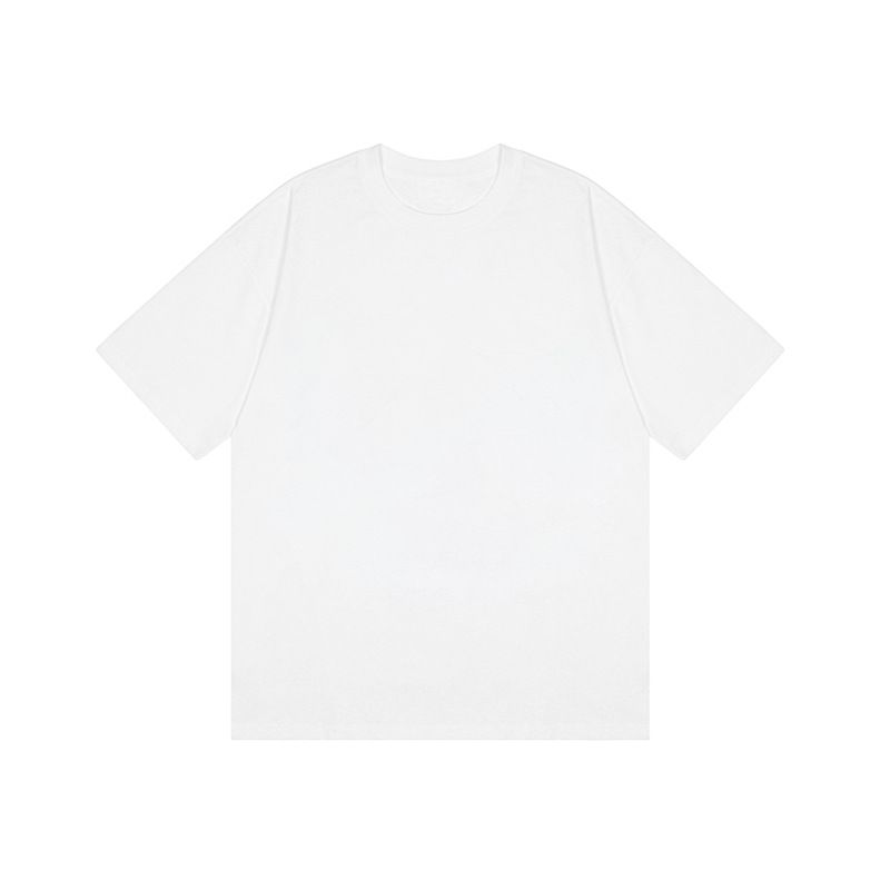 Summer 220g Pullover Round Neck Pure Cotton Short-sleeved T-shirt Women's Loose Casual Thick Versatile Top_ecoleips.com