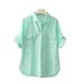 Short-sleeved Shirt Women's Summer 2025 New Super Fairy Korean Version Solid Color Age-reducing Shirt Slim Temperament Top_ecoleips.com