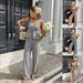 Women's Summer Plaid & Stripe Tie-Front Cami Top With Wide-Leg Pants Set, Casual Two-Piece Outfit Breathable & Lightweight Fabric_ecoleips.com