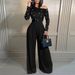 "Edgy Off-Shoulder Jumpsuit – Bubble Textured Polyester Romper For Streetwear Fashion"_ecoleips.com