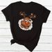 New Christmas-themed Fashion Loose Casual Short-sleeve Top For Women_ecoleips.com