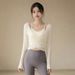 Women's Quick Drying Long Sleeve Pilates Yoga Sports Two Piece Set Top Gym Running Training Wear_ecoleips.com