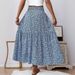 Voya Women's Fashion, Elegant Vacation Style, Half Skirt, Summer Age Reduction, Outdoor Activities, Floral Mid Length Skirt_ecoleips.com
