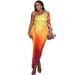 Women's Pleated Color Block Slit Slim Fit Irregular Skirt Long Sleeve One Shoulder Fashion Dress European American Style Export_ecoleips.com