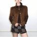 Aria Basics Vintage Classic Two-tone Italian Suede Slim-fit Short-sleeved Jacket For Early Autumn_ecoleips.com