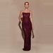 Women's Clothing Hot Diamond Backless Pleated Sexy Slim Fit Celebrity Temperament Dress PARTY Long Skirt_ecoleips.com