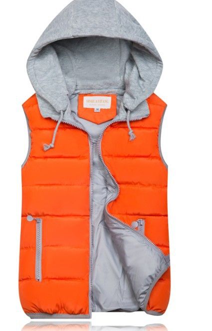 Women's Clothing autumn and winter new Korean candy color down cotton vest large size women's hooded cotton vest_ecoleips.com