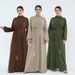 Voya Muslim Set Of Good Quality Women's Solid Color Two-piece Set, With Sleeveless Long Skirt On The Inside And Jacket On The Outside_ecoleips.com