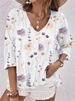 2026 Autumn/Winter New European And American Independent Station Women's V-neck Buttoned Chiffon Printed_ecoleips.com