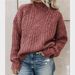 Women’s Oversized Knit Sweater – High Neck Cable Pullover With Open Back (S-XXXL, 6 Colors)_ecoleips.com