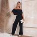 Spring Summer Women's Off Shoulder Wide Leg Jumpsuit Casual Elegant Fashionable Clothing_ecoleips.com