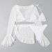 Women's Clothing Long Sleeved Bikini Four Piece Ruffled Swimsuit Female Split Net Celebrity Sexy Swimsuit_ecoleips.com