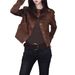 Aria Basics Vintage Classic Two-tone Italian Suede Slim-fit Short-sleeved Jacket For Early Autumn_ecoleips.com