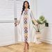 MT271 Muslim Abaya Women's Summer New Sequin Embroidery Travel Party Dress Long Sleeve_ecoleips.com