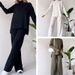 Cross-Border Two-Piece For Women New Fashion Casual Straight-Leg Pants Elegant Loose High-Neck Ribbed Knit Set_ecoleips.com