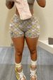Women's Cartoon Print Shorts, Cute Bunny Graphic Summer Shorts, High-Waisted Stretchy Casual Shorts For Women_ecoleips.com