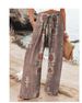 Women's High-Waisted Casual Loose Wide-Leg Pants Digital Print Cotton Spring/Autumn Regular Fit Foreign Trade_ecoleips.com