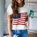 Women's Clothing Flag Jacquard Pattern Short Sleeved Cap Sleeve Round Neck Pullover Sweater Sweater_ecoleips.com