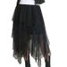 Spring And Autumn New Irregular Patchwork Puffy Mesh High Waist Tulle Fairy Skirt Trend_ecoleips.com
