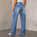 Women's Straight Leg Denim Pants European American Style Lace Up High Waist Trousers Fashionable Casual Fit_ecoleips.com