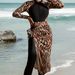 Women's Clothing New Sexy Swimsuit Cover Diving Surfing Conservative Swimsuit Beach Print Leopard Print Sunscreen_ecoleips.com