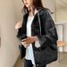 Vintage Denim Hooded Jacket For Women - Relaxed Fit Long Sleeve Casual Coat With Detachable Hood, Light Blue & Black, S-2XL_ecoleips.com