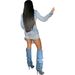 NY8155 Women's Sexy Washed Denim Lace-up 3D Pocket Skirt Set_ecoleips.com