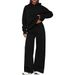 Aria Basics Aria Basics European American Cross-border Autumn Winter Fashion Casual Sports Suit, Loose Long-sleeve Solid Color Sweatshirt And_ecoleips.com