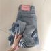 American-style Personalized Leather Patch Loose Slimming Women's Jeans, Spring And Autumn Straight High-waisted_ecoleips.com