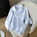 Women's Clothing Stylish Slimming Long Sleeved Shirt For Women Waist Cinching Irregular Design Trendy Elegant Collared Top For Spring_ecoleips.com