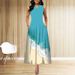 Women's Summer Plus Size Casual Long Dress Round Neck Sleeveless With Floral Print Flowy Design_ecoleips.com
