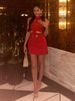 Fashion Solid Hollow Out Mini Dress For Women Halter Sleeveless Female Slim Short Dresses 202 Summer New Party Lady Robes Street_ecoleips.com