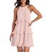 Women's Sleeveless Pleated Dress Layered Spliced Hem Pullover Casual Knee-Length Summer Fashion_ecoleips.com