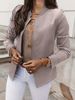 2025s 2025 New Fashion Women's Top Coat Solid Color Standing Neck Long Sleeved Suit_ecoleips.com
