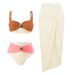 Women's Clothing New Split Swimsuit Suit Female Gold Plated Round Color Matching High Waist_ecoleips.com