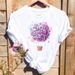 Cross-border Plus-size Summer Round-neck Butterfly T-shirt For Women_ecoleips.com