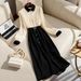 Women's Elegant Long Sleeve Shirt Dress Color Block Tunic Blouse Casual Office Wear Fashion Elegant Dress_ecoleips.com