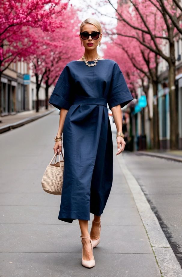 Women's Clothing New Summer Fashion Round Neck Solid Color Lace Up Dress Women's Wear_ecoleips.com