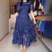 Elegant Lace Summer Dress for Women Breathable round Neck Floral Embroidery Casual Maxi Dress_ecoleips.com
