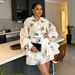 Summer New Style Women's African Elegant Temperament Lantern Sleeve Ruffle Shirt And Skirt Set European American Cross Border Clothing_ecoleips.com