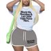 Women's Stylish T-Shirt & Shorts Set – Casual Sporty Two-Piece Outfit, Breathable Polyester, Trendy Color Block (White/Black/Red/Green/Gray/Khaki)_ecoleips.com