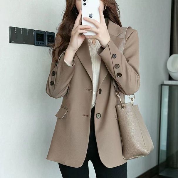 foreign Trade Blazer, New Spring/autumn 2025 Korean Version, Loose Casual Versatile Mid-length Women's Suit_ecoleips.com